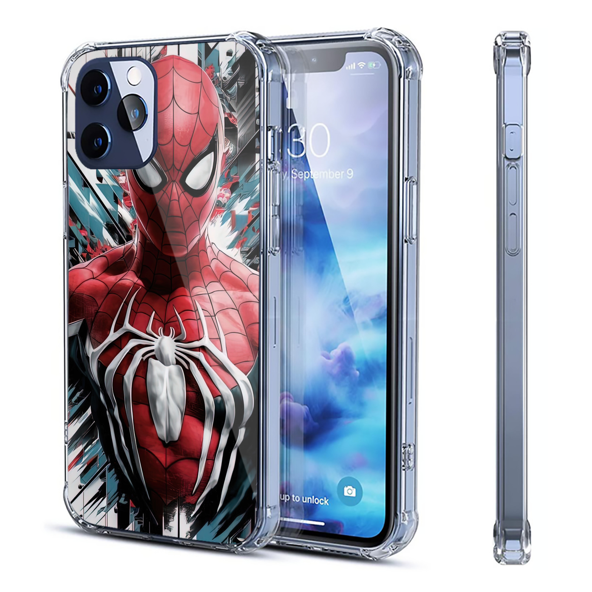 （画像用） Spider Man スパイダーマン 【iPhone 12シリーズ対応】透明スマホケース（クリアソフトケース）